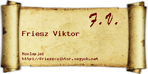 Friesz Viktor névjegykártya